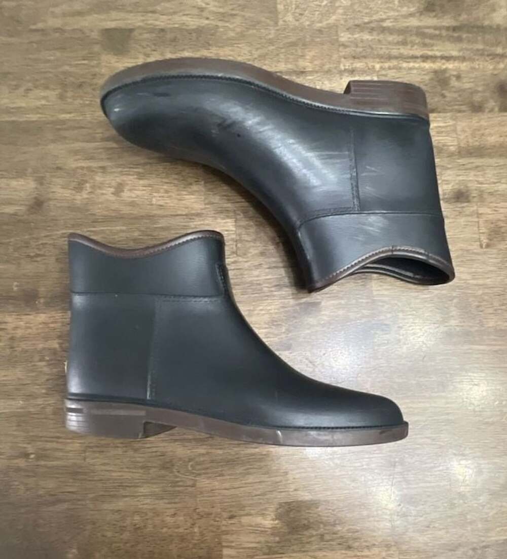 Dafna By Naot Rain Boots womens Size 10 Black Slip On Waterproof made in Israel